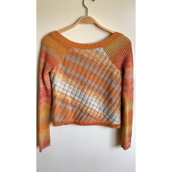 FREE PEOPLE | Wool Colorful Ribbed Cropped Sweater - Picture 2 of 4